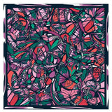 Colorful butterfly pattern scarve on a black background