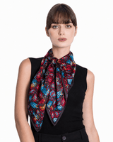 LARGE SILK SCARF - EMBROIDERED BUTTERFLY - Pineda Covalin US