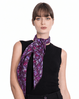 LARGE SILK SCARF - EMBROIDERED BUTTERFLY - Pineda Covalin US