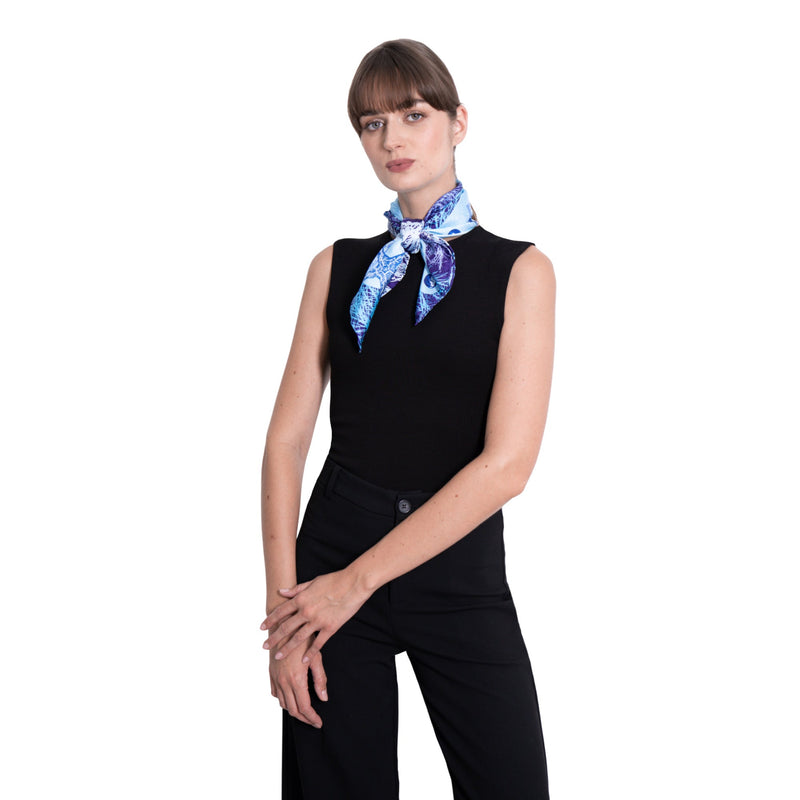 LARGE SILK SCARF - FLORIDA BEACHES - Pineda Covalin US