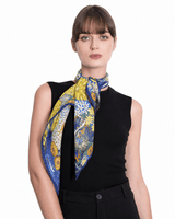 LARGE SILK SCARF - HERBALIST FLOWERS - Pineda Covalin US
