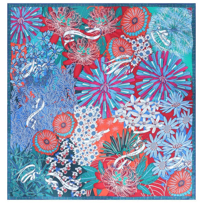 LARGE SILK SCARF - HERBALIST FLOWERS - Pineda Covalin US