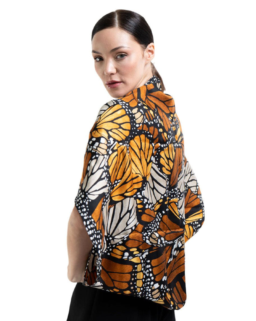 Foulard MANTERO En Soie - Motif Papillon - Multicouleur - Occasion