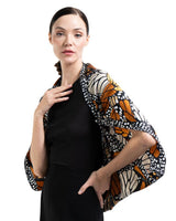 LARGE SILK SCARF - MACRO MONARCH BUTTERFLY - Pineda Covalin US