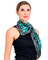 LARGE SILK SCARF - MACRO MONARCH BUTTERFLY - Pineda Covalin US
