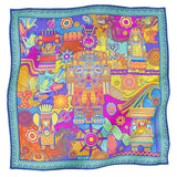 LARGE SILK SCARF - MEXICAN GODDESSES - Pineda Covalin US