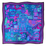 LARGE SILK SCARF - MEXICAN GODDESSES - Pineda Covalin US