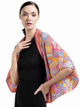 LARGE SILK SCARF - MEXICAN GODDESSES - Pineda Covalin US