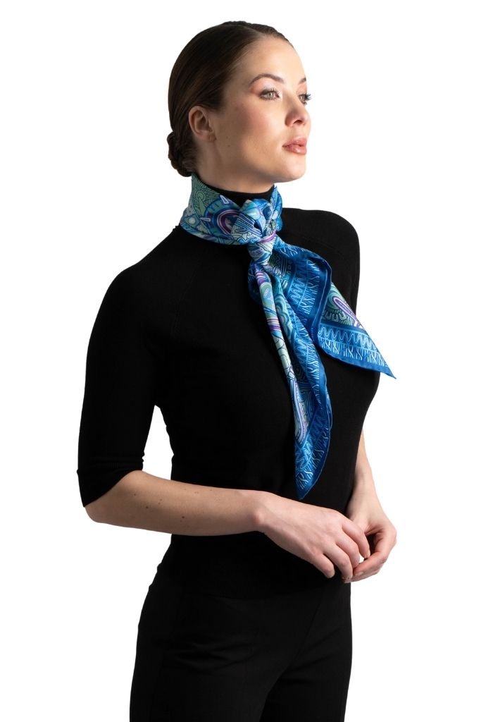 LARGE SILK SCARF - MEXICAN GODDESSES  Pineda Covalin US