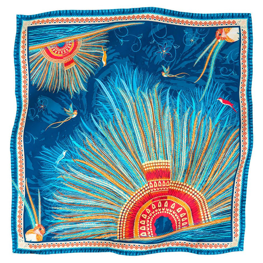LARGE SILK SCARF - PLUMAGE ART – Pineda Covalin US