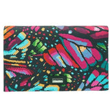 LEATHER CLUTCH WITH REMOVABLE CHAIN - EMBROIDERED BUTTERFLY - Pineda Covalin US