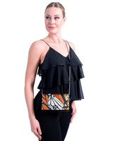 LEATHER CLUTCH WITH REMOVABLE CHAIN - MACRO BUTTERFLY - Pineda Covalin US