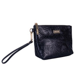 LEATHER COSMETIC BAG - EMBROIDERED BUTTERFLY - Pineda Covalin US