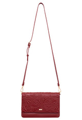 LEATHER CROSSBODY BAG - ENGRAVED BUTTERFLY KALAN - Pineda Covalin US