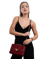 LEATHER CROSSBODY BAG - ENGRAVED BUTTERFLY TAMAN - Pineda Covalin US
