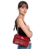 LEATHER CROSSBODY BAG - ENGRAVED BUTTERFLY TUSBEL - Pineda Covalin US