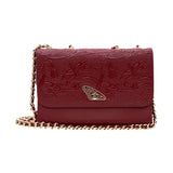 LEATHER CROSSBODY BAG - ENGRAVED DRAGONFLY - Pineda Covalin US