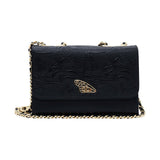 LEATHER CROSSBODY BAG - ENGRAVED DRAGONFLY - Pineda Covalin US