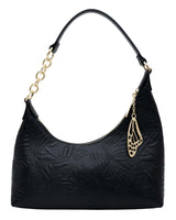 LEATHER HOBO BAG SÁASIL - ENGRAVED BUTTERFLY - Pineda Covalin US