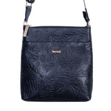 LEATHER MESSENGER BAG - EMBROIDERED BUTTERFLY - Pineda Covalin US