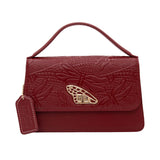 LEATHER MINI CROSSBODY BAG - SIHUL ENGRAVED DRAGONFLY - Pineda Covalin US