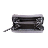 LEATHER WALLET - SILVER ENGRAVED BUTTERFLY - Pineda Covalin US