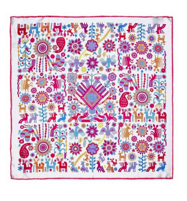 LARGE SILK SCARF – HUICHOL SPIRIT