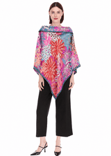 SILK PONCHO - HERBALIST FLOWERS - Pineda Covalin US