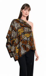 SILK PONCHO - MACRO MONARCH BUTTERFLY - Pineda Covalin US