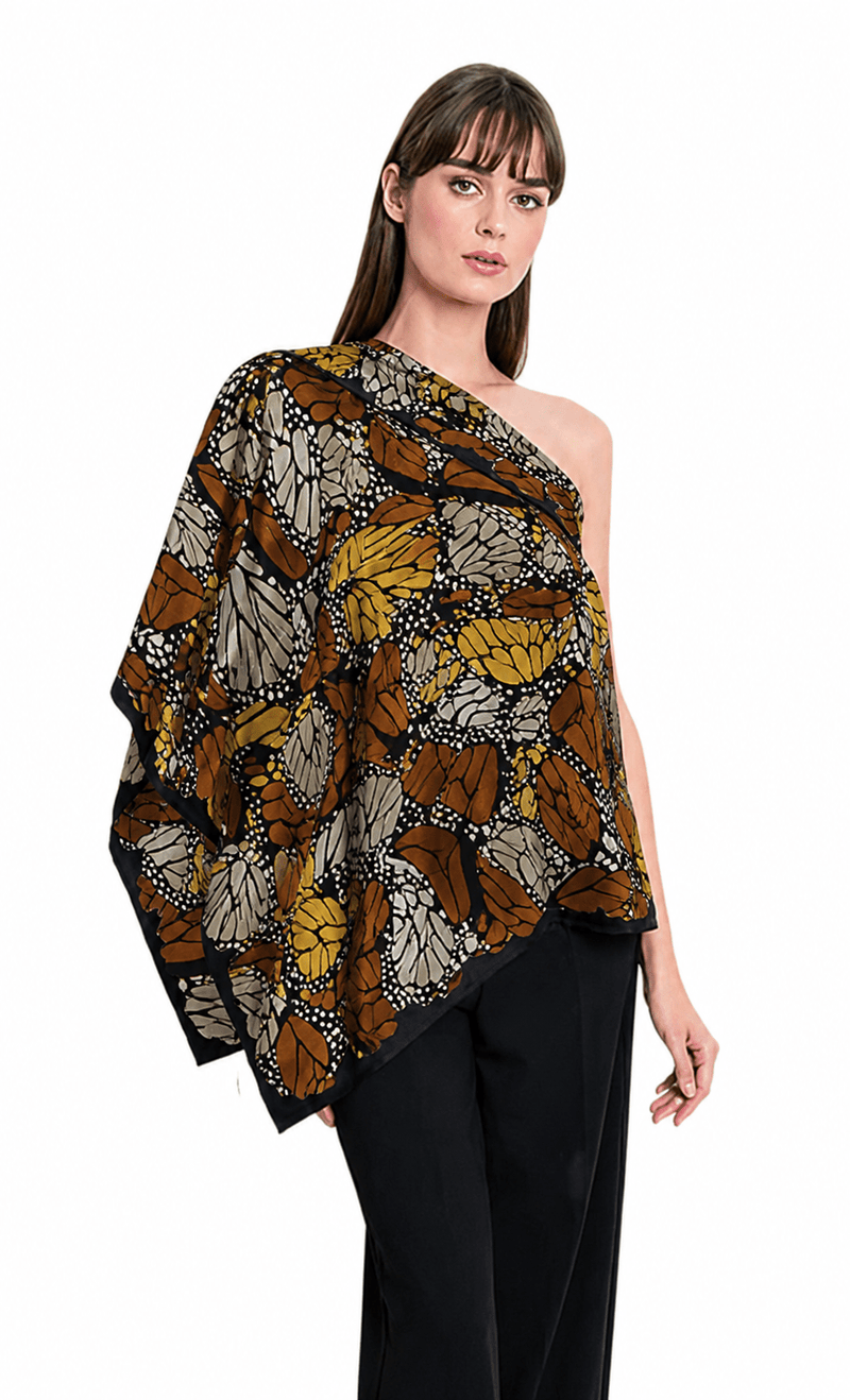 SILK PONCHO - TEOTIHUACAN – Pineda Covalin US