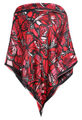 SILK PONCHO - MONARCH BUTTERFLY FLIGHT - Pineda Covalin US