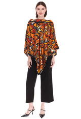 SILK PONCHO - MONARCH BUTTERFLY FLIGHT - Pineda Covalin US