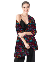 SILK SHAWL - EMBROIDERED BUTTERFLY - Pineda Covalin US