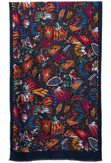 SILK SHAWL - EMBROIDERED BUTTERFLY - Pineda Covalin US