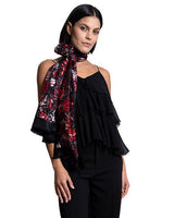 SILK SHAWL - EMBROIDERED BUTTERFLY - Pineda Covalin US