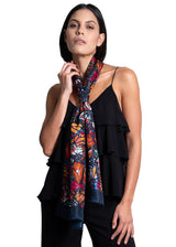 SILK SHAWL - EMBROIDERED BUTTERFLY - Pineda Covalin US