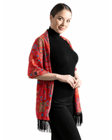 SILK SHAWL – HUICHOL ART - Pineda Covalin US