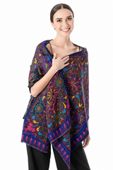 SILK SHAWL WITH VELVET - AXOLOTS - Pineda Covalin US