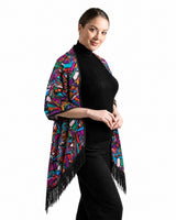 SILK SHAWL WITH VELVET - BUTTERFLY FLIGHT - Pineda Covalin US