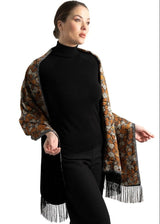 SILK SHAWL WITH VELVET - MONARCH BUTTERFLY - Pineda Covalin US