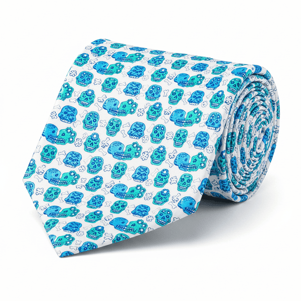 Day of the Dead Silk Tie – Cultural Elegance – Pineda Covalin US