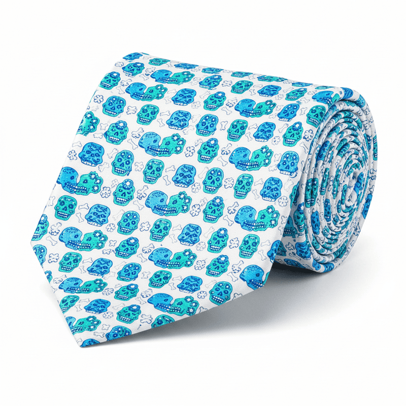 Day of the Dead Silk Tie – Cultural Elegance – Pineda Covalin US