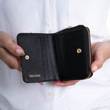 SMALL SAFFIANO WALLET KIB - EMBROIDERED BUTTERFLY - Pineda Covalin US