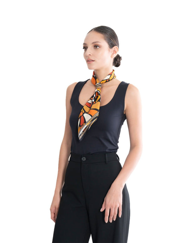 SMALL SILK SCARF - ABSTRACT BUTTERFLY - Pineda Covalin US