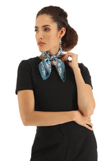 SMALL SILK SCARF - EMBROIDERED BUTTERFLY - Pineda Covalin US