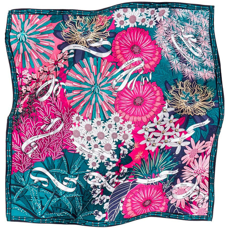 SMALL SILK SCARF - HERBALIST FLOWERS - Pineda Covalin US