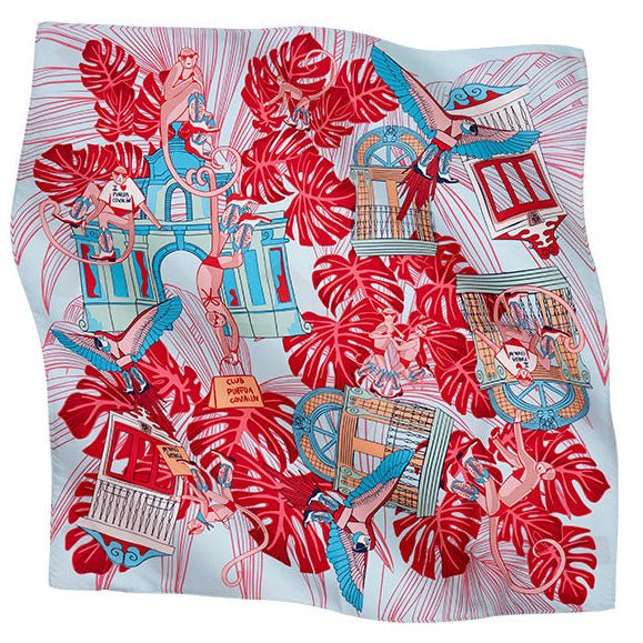 SMALL SILK SCARF - JUNGLE GUARDIAN MONKEYS – Pineda Covalin US