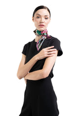 SMALL SILK SCARF - MEXICAN GOLDEN EAGLE - Pineda Covalin US