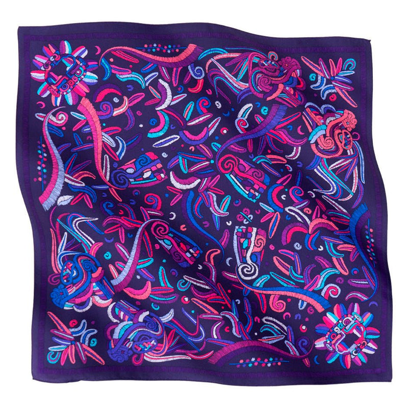 SMALL SILK SCARF - QUETZALCOATL - Pineda Covalin US