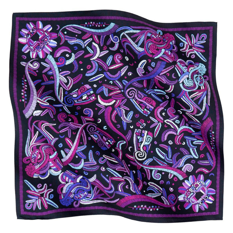 SMALL SILK SCARF - QUETZALCOATL - Pineda Covalin US